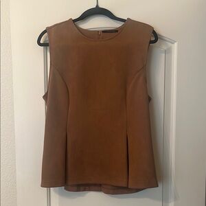 Brown Suede Sleeveless Top - Tahari (14)